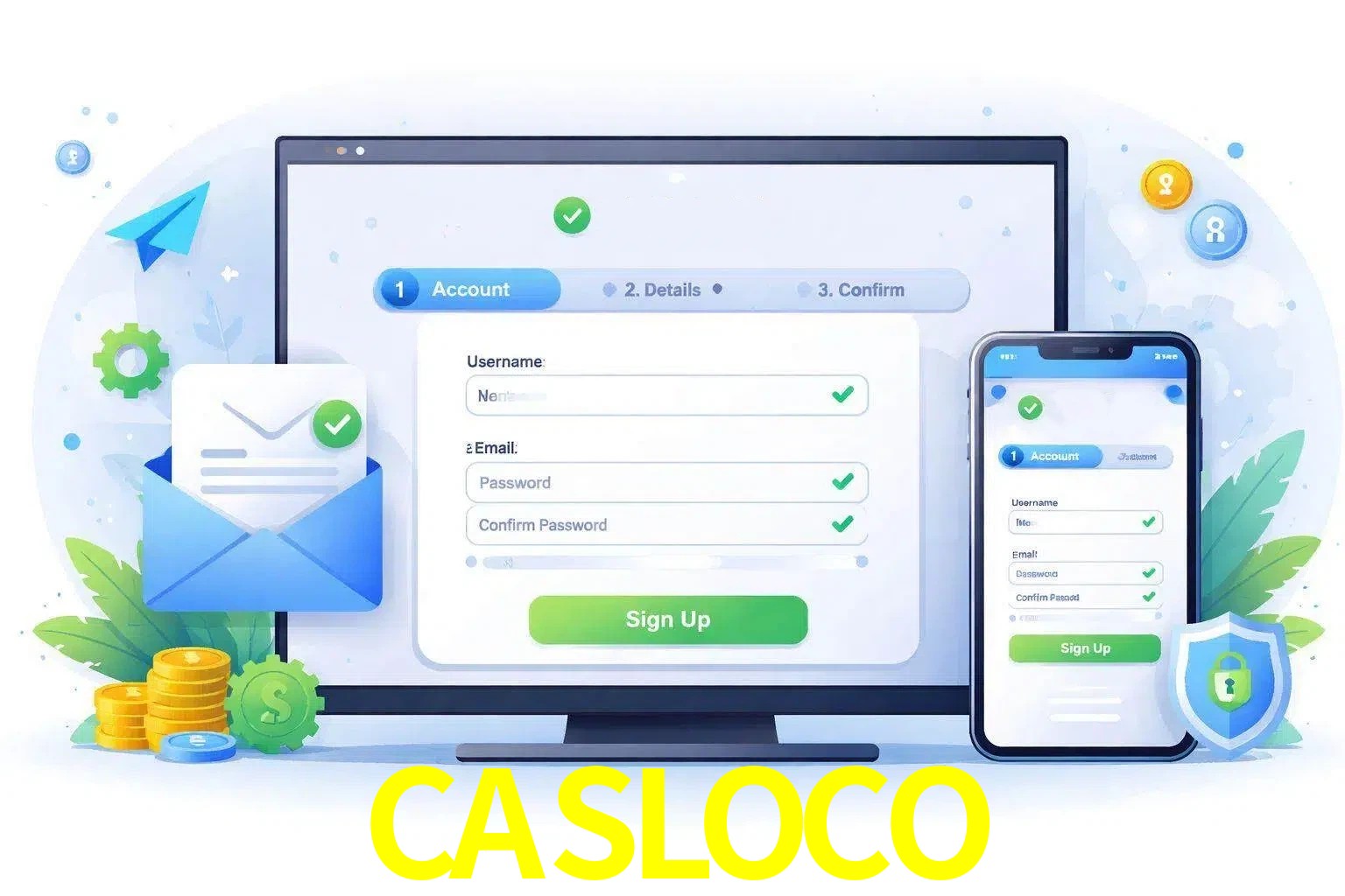 Registro de nuevo usuario y configuración de cuenta CASLOCO